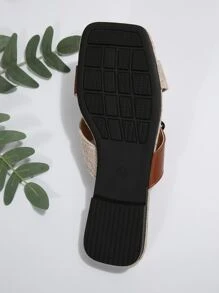 Women's Fashionable Flat Casual Indoor Outdoor Sandals Slippers - Beige - View 8