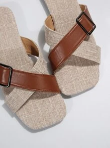 Women's Fashionable Flat Casual Indoor Outdoor Sandals Slippers - Beige - View 6