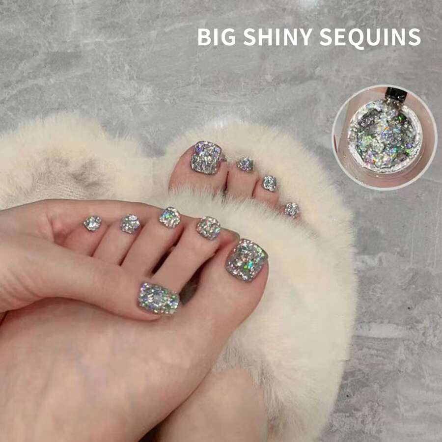 指甲藝術亮粉鑽石亮片粉紅uv凝膠油,流行銀色亮粉超級閃光療法凝膠指甲藝術美甲沙龍女孩禮物