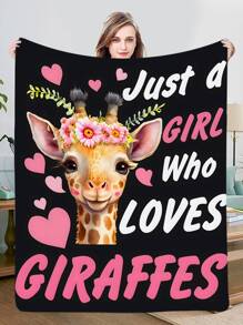 1 Miếng Hươu cao cổ Với Hoa Mũ đội đầu Flannel Ném cái mền Giường Chăn Mềm mại , Nhẹ , Ấm áp Và Thân thiện - Nhiều màu - Xem 1