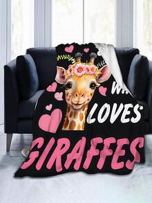 1 Miếng Hươu cao cổ Với Hoa Mũ đội đầu Flannel Ném cái mền Giường Chăn Mềm mại , Nhẹ , Ấm áp Và Thân thiện - Nhiều màu - Xem 3