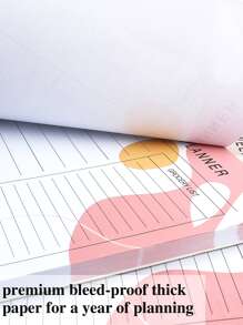 BUBU 每日計劃者每週膳食計劃本，帶可撕式雜貨購物清單，菜單管理記事本 - 粉色 - 查看 5
