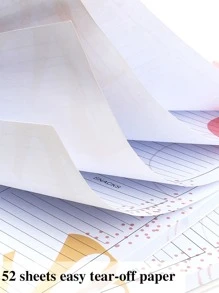 BUBU 每日計劃者每週膳食計劃本，帶可撕式雜貨購物清單，菜單管理記事本 - 粉色 - 查看 6