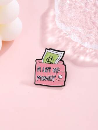 1pc Creative Cute Get Rich Dollar Sign Brooch With Dripping Oil Detail