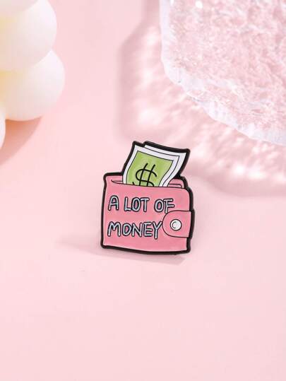 1個創意可愛的財富美元符號胸針,帶有滴油細節