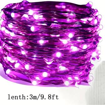 1pc Fairy Lights, LED String Lights, Battery Powered (Batteries Not Included), 10/20/30/50/100 LED, 1m/2m/3m/5m/10m, Suitable For Bedroom, Garden, Party, Wedding, Room Decoration, Wedding Decoration, Christmas Decoration, Fairy Tale Lights, Yard Tree, Christmas, Wedding Party Decor Copper Wire LightsHalloween Decor Christmas Decoration Thanksgiving Wedding Home Decor Home Decor Fall Decor Autumn Decor Birthday Decorations For Gifts Party Supplies Indoor Outdoor Garden Holiday Festival Decor Wall Decor Halloween Ornaments