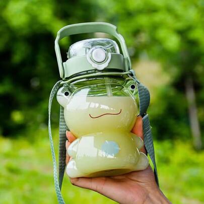 VANLFY Botella de agua verde en forma de rana - 1000ml