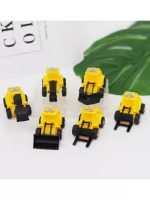 6/12 件/套挖掘机蛋糕装饰，建筑工地主题蛋糕装饰，配有迷你卡车玩具，非常适合生日派对 - 彩色 - 查看 5