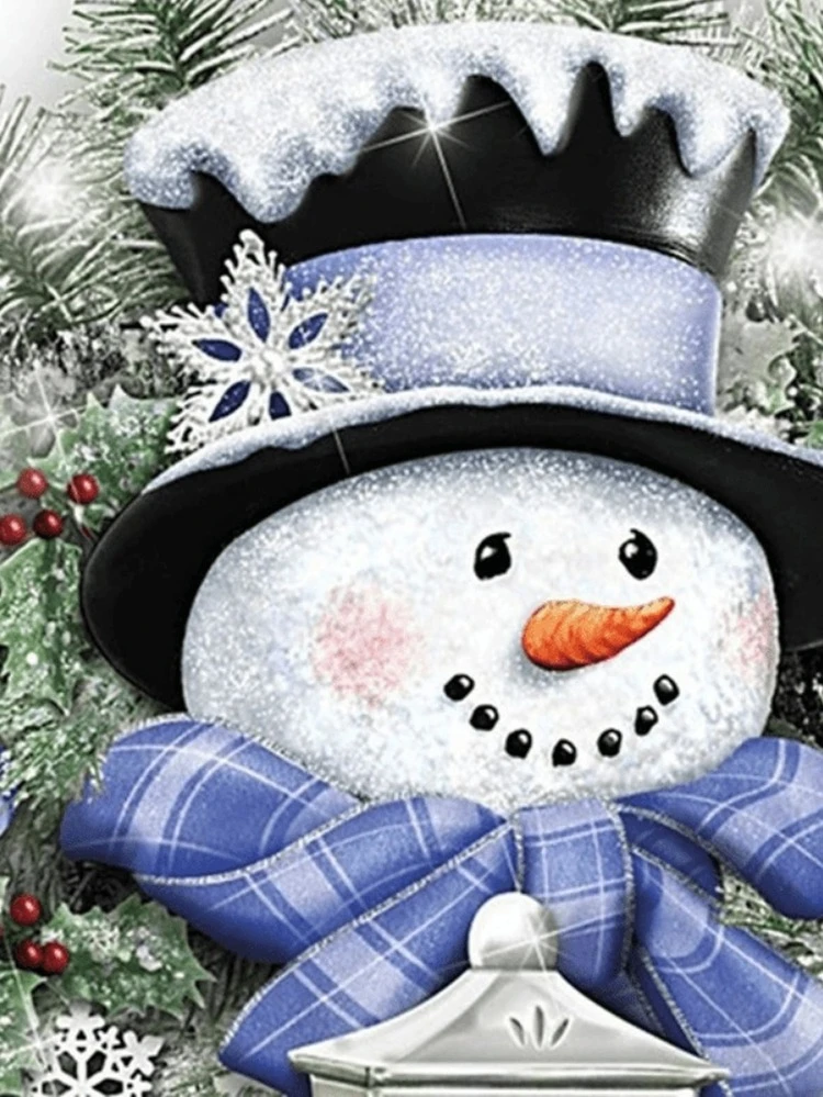 1pc Welcome Winter with a Festive Snowman Wreath Sticker - Perfect