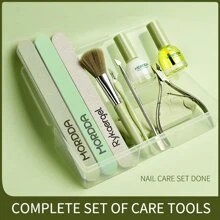 專業指甲片文件和,表皮推,指甲剪適用於死皮,塊狀打磨海綿,美甲套裝 - 綠色 - 查看 9