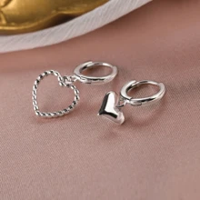 1pair Asymmetrical Hollow Out Heart Pendant Hoop Earrings For Women, Fashionable High-End Design Daily Wearing Jewelry Valentines
