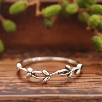 1件復古極簡樹藤/枝葉設計女戒,適用於婚禮、派對、節日、休閒和日常穿著