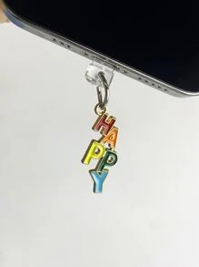 Metallic Phone Dust Plug & Charging Port Cover Creative Accessory - Multicolor - View 1