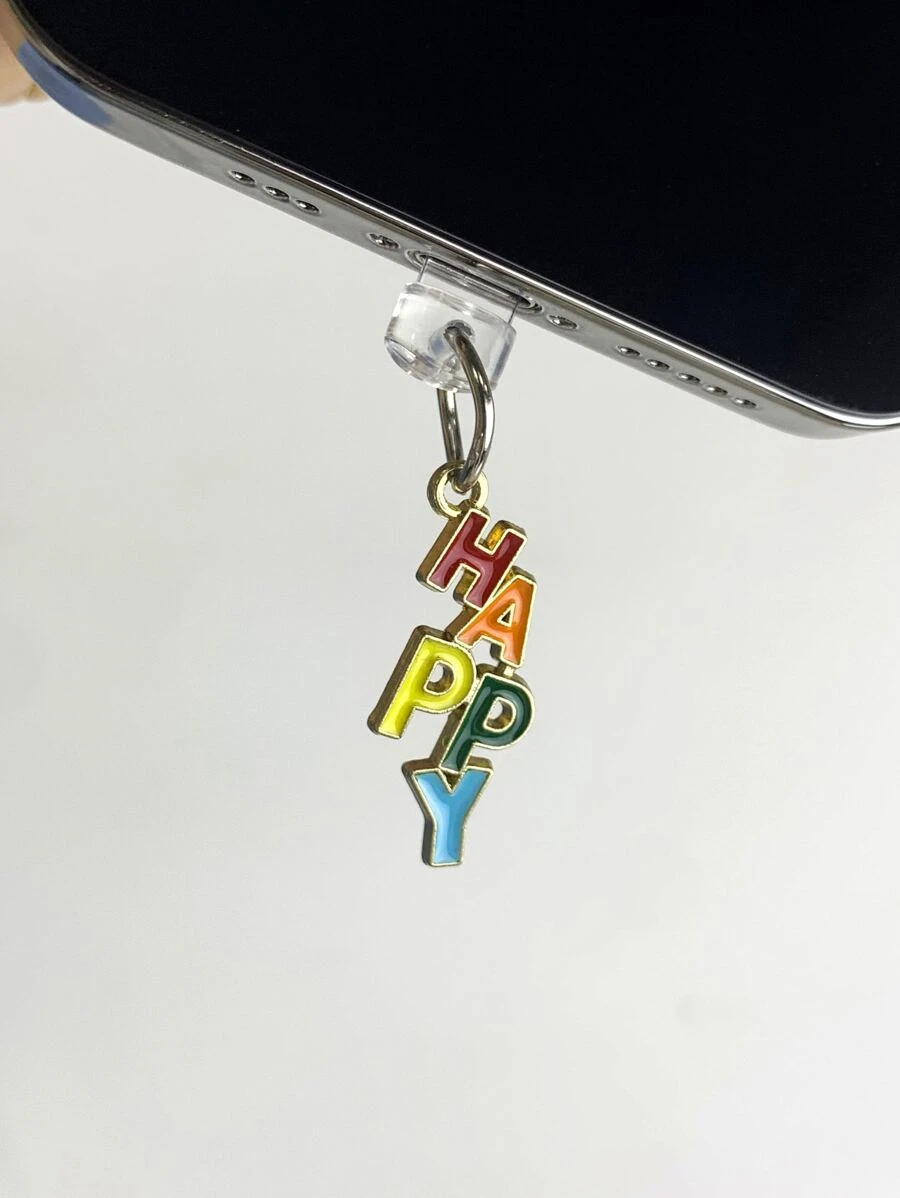 Metallic Phone Dust Plug & Charging Port Cover Creative Accessory - Multicolor - View 1