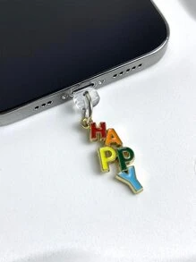 Metallic Phone Dust Plug & Charging Port Cover Creative Accessory - Multicolor - View 2