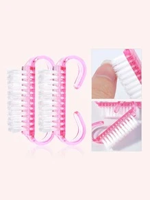 2 pièces Pinceaux cosmétiques parfaits pour la mise en poussière des ongles, mini brosse à poussière, brosse de nettoyage, brosse dure pour les ongles et les doigts, pédicure, petite brosse pour les pieds, femmes et hommes, fournitures pour les ongles, outils pour les ongles, outils pour la nail art, rentrée scolaire, ongles, outils pour les ongles pour les faux ongles