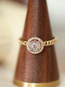 ESBERRY 1顆復古高閃鑽女戒s925純銀珠寶禮物,適用於婚禮女士珠寶訂情戒