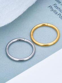 1 Pieza Anillo De Nariz De Acero Inoxidable 316l, Anillo Sin Soldadura Con Chapado En Oro, Puede Ser Utilizado Como Aretes Por Mujeres Y Hombres