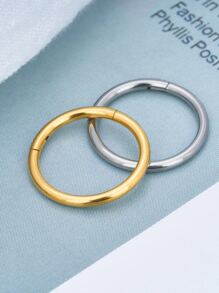 1 Pieza Anillo De Nariz De Acero Inoxidable 316l, Anillo Sin Soldadura Con Chapado En Oro, Puede Ser Utilizado Como Aretes Por Mujeres Y Hombres