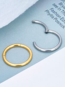 1 Pieza Anillo De Nariz De Acero Inoxidable 316l, Anillo Sin Soldadura Con Chapado En Oro, Puede Ser Utilizado Como Aretes Por Mujeres Y Hombres