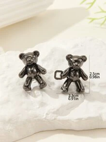 1 件女式多色熊形牛仔褲腰扣裝飾,適合日常休閒裝的時尚配飾,送給朋友的絕佳聖誕禮物 - 黑色 - 查看 2