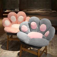 1pc Plush Cat Paw Shaped Cushion For Tatami, Office Or Home Sofa, Bear Paw Pillow - Pink - View 3