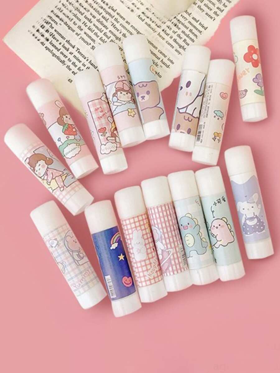 5pcs/Set Random Cartoon High Viscosity Sturdy Handmade DIY Solid Glue Sticks - Multicolor - View 1