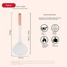 矽膠炊具帶木柄,包括湯勺,鍋鏟和不粘鍋烹飪套裝 - 烹飪爪 - 查看 3