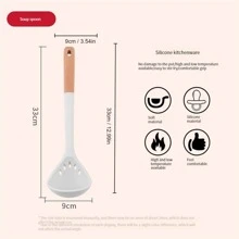 1入組矽膠炊具帶木柄湯勺或者鍋鏟