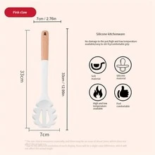 1入組矽膠炊具帶木柄湯勺或者鍋鏟