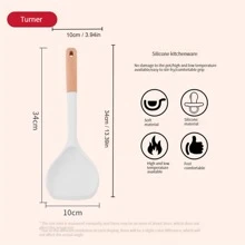 1入組矽膠炊具帶木柄湯勺或者鍋鏟