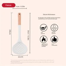 1入組矽膠炊具帶木柄湯勺或者鍋鏟