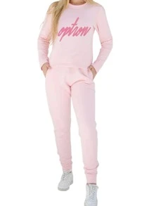 Women Two-piece Outfits - 淺粉色 - 查看 2