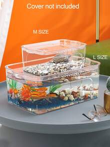 1入組亞克力桌面收納盒魚缸,迷你生態水族館適用於客廳,不附帶套 - 無色 - 查看 5