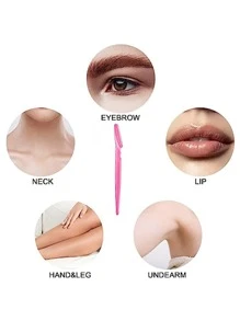 6 szt. złuszczających narzędzi do dermaplaningu, maszynki do brwi, maszynki do golenia Dermaplane do twarzy z precyzyjną osłoną dla kobiet i mężczyzn w opakowaniu w kolorze różowym