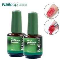 nailpop 2瓶15ml神奇卸甲液,快速溫和卸除凝膠指甲,快速脫膜,神奇卸甲液除脂劑,適用於家庭和沙龍使用 - 軍綠色 - 查看 1
