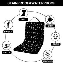 Wasserdichte Autositzabdeckung für Vordersitze - für Komfort und Schutz Ihrer Autositze während der Fahrt. Hunde- und Katzen-Autositzauflage. (Schwarz) - Schwarz - Übersicht 3