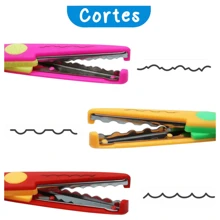 Tijeras especiales de corte con borde, 3 piezas, vuelta al colegio, útiles escolares - Multicolor - Ver 2