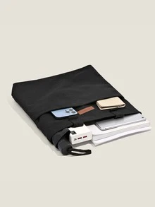 休闲百搭大容量托特单肩包 - 黑色 - 查看 7