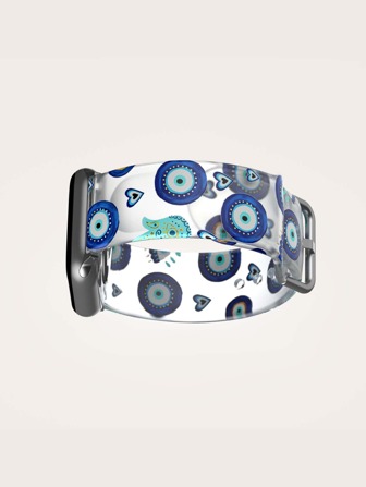 Heart & Eye Design Silicone Watch Band, Compatible With Apple Watch 38mm 40mm 41mm 42mm 44mm 45mm 49mm, Fits Apple Watch Series Ultra/SE/8/7/6/5/4/3/2/1, Unisex Fashion