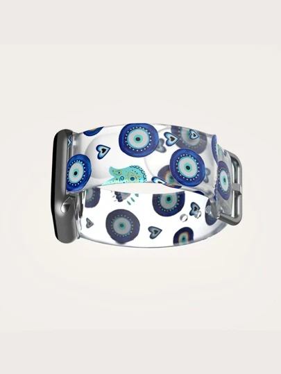 Bracelet de montre en silicone avec design de cœur et d'œil, compatible avec 38mm 40mm 41mm 42mm 44mm 45mm 49mm, convient aux Series Ultra/SE/8/7/6/5/4/3/2/1, mode unisexe