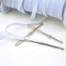 3pcs/6pcs Elastic Band Sewing Tool, Elastic Threader, Quick Drawstring Threader, Pin With 2pcs Clips, Artifact Jeans, Shorts, , Waistbands - Silver - View 6