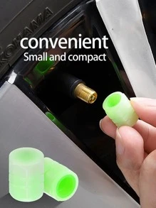 4pcs/set Luminous Car Tire Valve Caps - Green - View 5