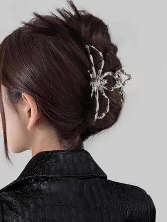 1pc Spider Shaped Metal Hair Clip, Hair Claw, Gothic Style Cool Spider Hair Accessory Party Snowflake Hair Clips Hair Jaw Clip Hair Clamps Hair Clutch Hair Catcher Clip Fall Winter Claw Clip Hair Accessories For Women For Vacation Outfits Woman
