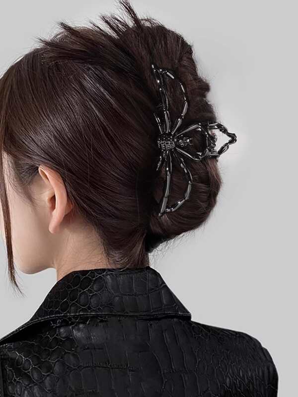 1 Peça Garra de Cabelo em Metal com Formato de Aranha, Garra de Cabelo, Acessório de Cabelo Aranha Gótica, Grampo de Rua, Grampos de Cabelo, Presilha de Cabelo, Prendedor de Cabelo, Presilha Pega Cabelo