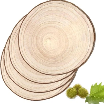 2-4-6pcs Natural Wood Slices, Rustic Wooden Rings For Center Piece Decor, Weddings, Parties, DIY, Crafts