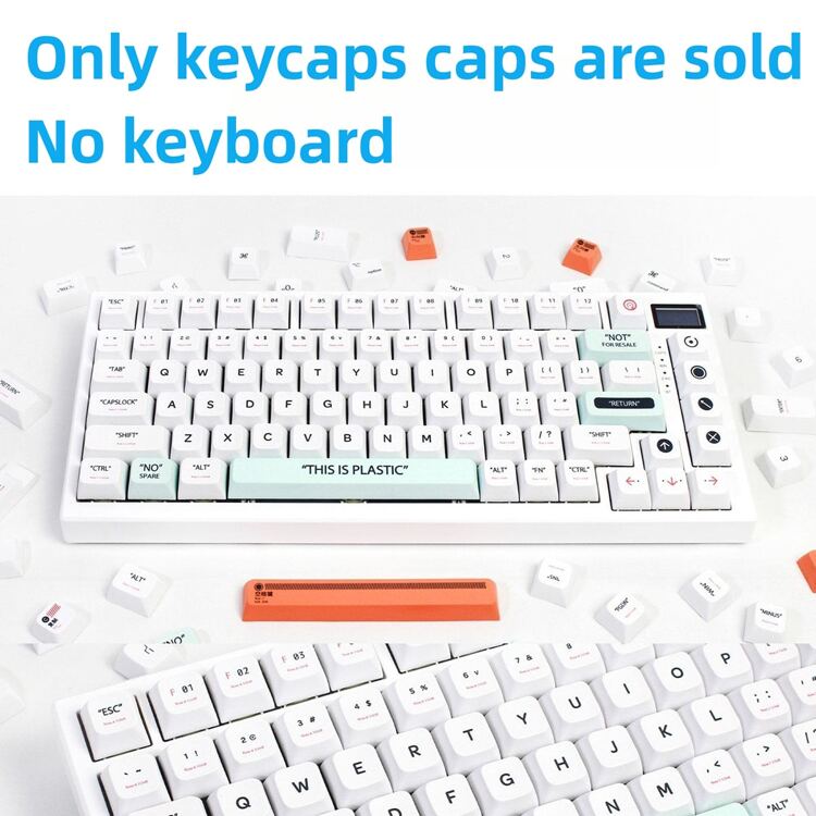 XDA 高度球形机械键盘键帽 PBT 材料升华工艺热转印工艺塑料主题潮流嘻哈都市主题礼物女孩喜爱多色可爱图案设计 137 键大全套通用机械键盘键帽 (白色) - XDA高度-白色塑料137鍵+拔鍵器盒裝 - 查看 1