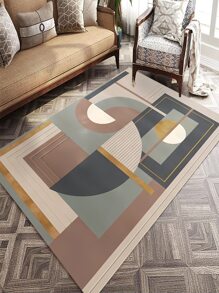 幾何圖案地墊,1片裝裝飾地毯適用於客廳、沙發、咖啡桌、臥室、床頭柜、家居使用 - 彩色 - 查看 1