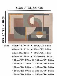幾何圖案地墊,1片裝裝飾地毯適用於客廳、沙發、咖啡桌、臥室、床頭柜、家居使用 - 彩色 - 查看 3