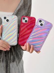 Funda de teléfono de 3 piezas con diseño de manzana de neón, resistente al agua, a los golpes y a los arañazos - Multicolor - Ver 4